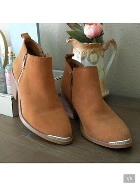 Dolce Vita Cognac Suede Ankle Booties